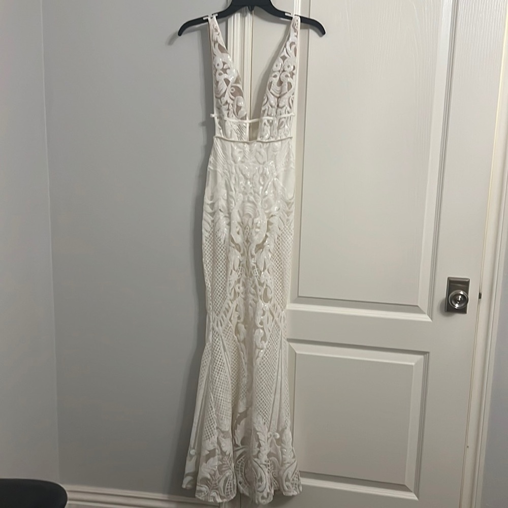 Alamour sequin dress white size xxs